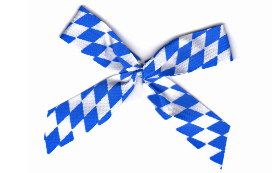 Rautenschleife als Festabzeichen weiss-blau
