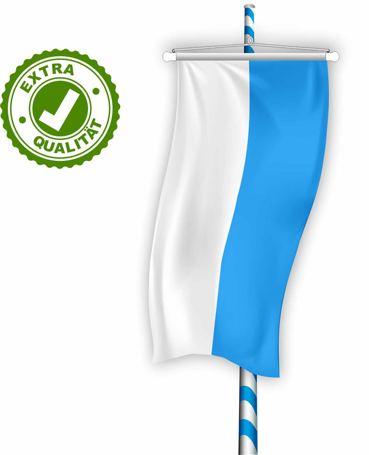 01 Bannerfahne für Maibaum EXTRA weiß-blau