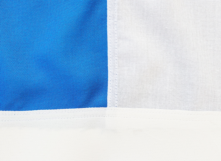 01 Bannerfahne für Maibaum EXTRA weiß-blau