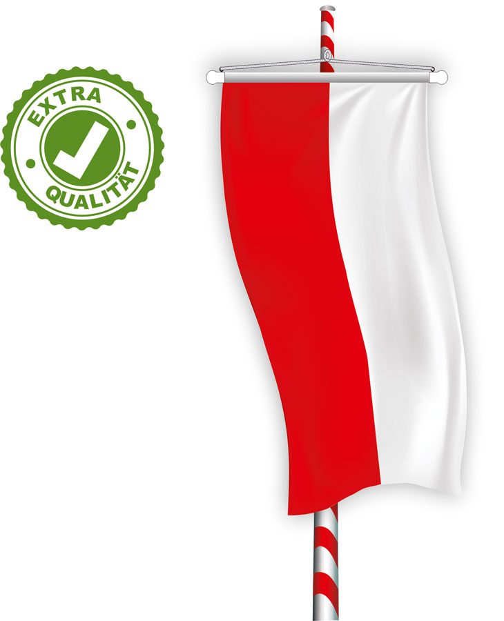 03 Bannerfahne für Maibaum EXTRA rot-weiß